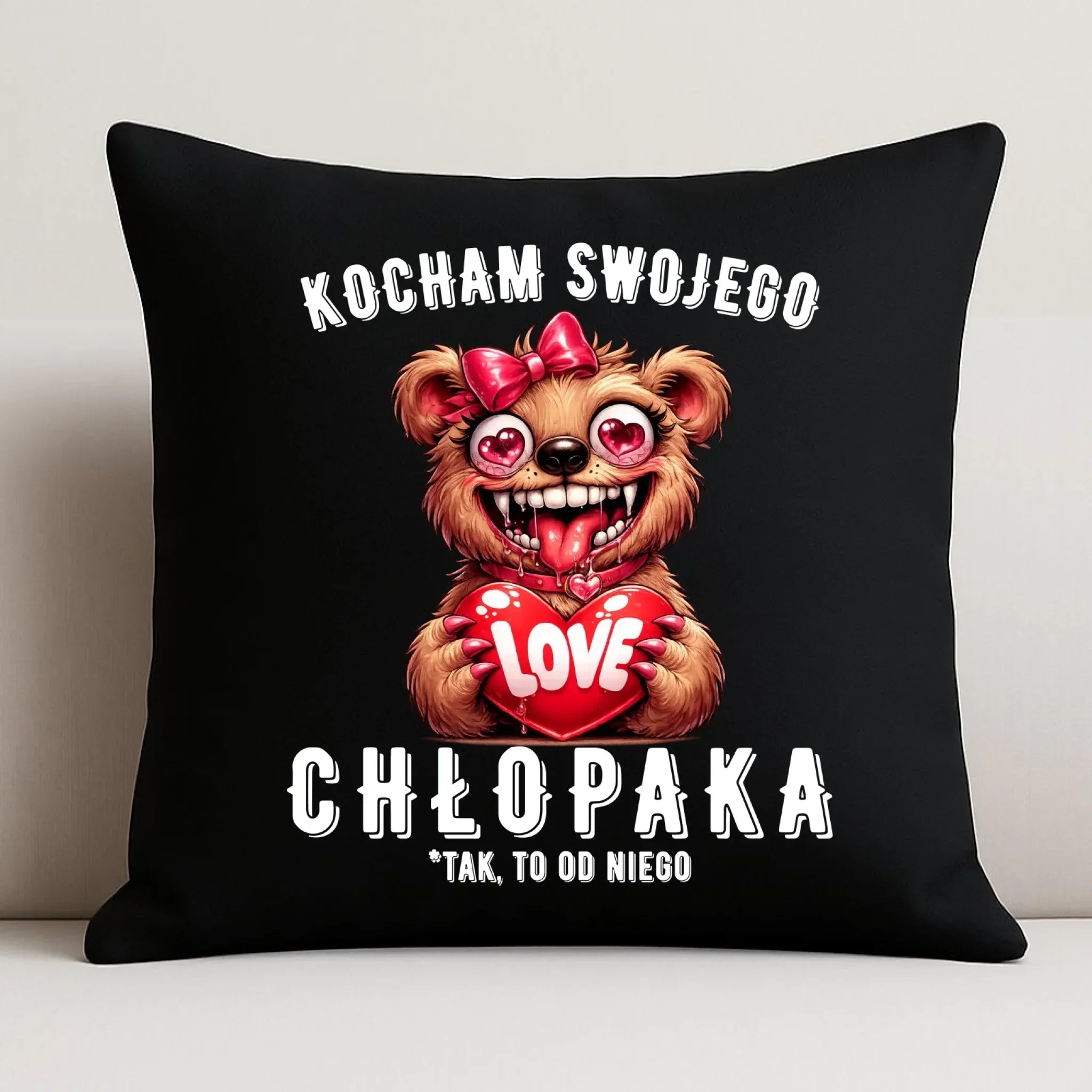 Poduszka dekoracyjna dla dziewczyny - Kocham swojego chłopaka W89 - StoryCups.pl