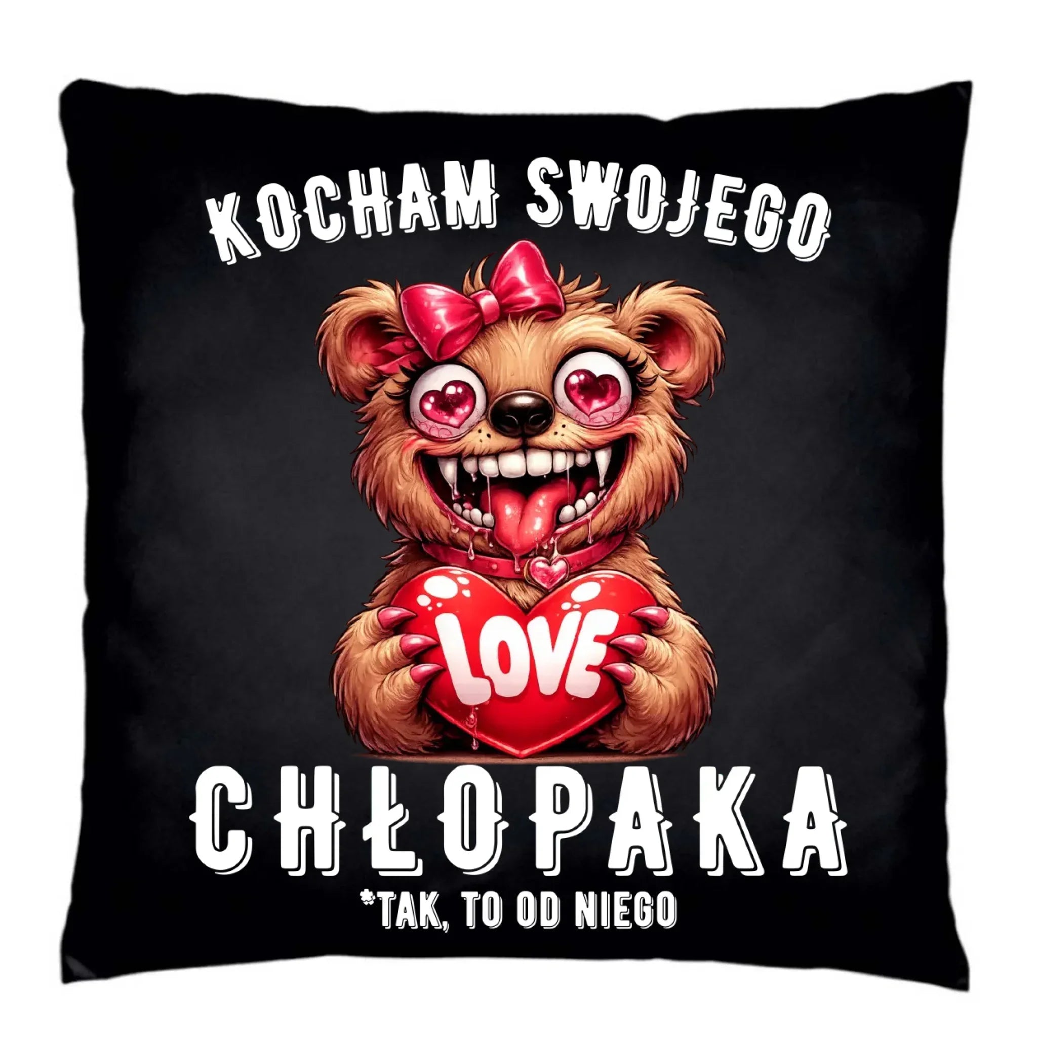 Poduszka dekoracyjna dla dziewczyny - Kocham swojego chłopaka W89 - StoryCups.pl