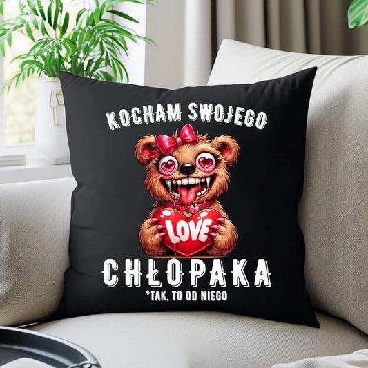 Poduszka dekoracyjna dla dziewczyny - Kocham swojego chłopaka W89
