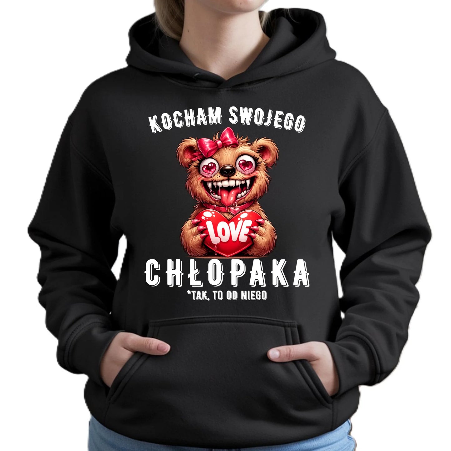 Bluza damska z kapturem dla dziewczyny - Kocham swojego chłopaka W89