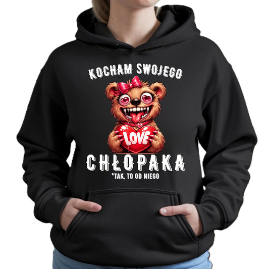 Bluza damska z kapturem dla dziewczyny - Kocham swojego chłopaka W89