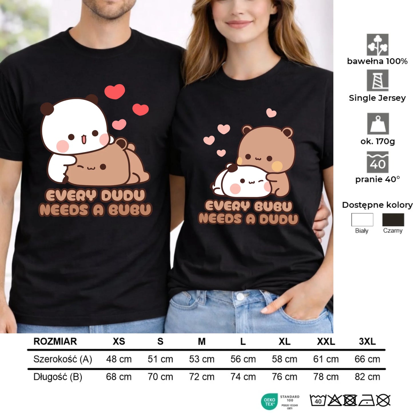 Zestaw koszulek dla par - Every Dudu needs a Bubu W32 - StoryCups.pl
