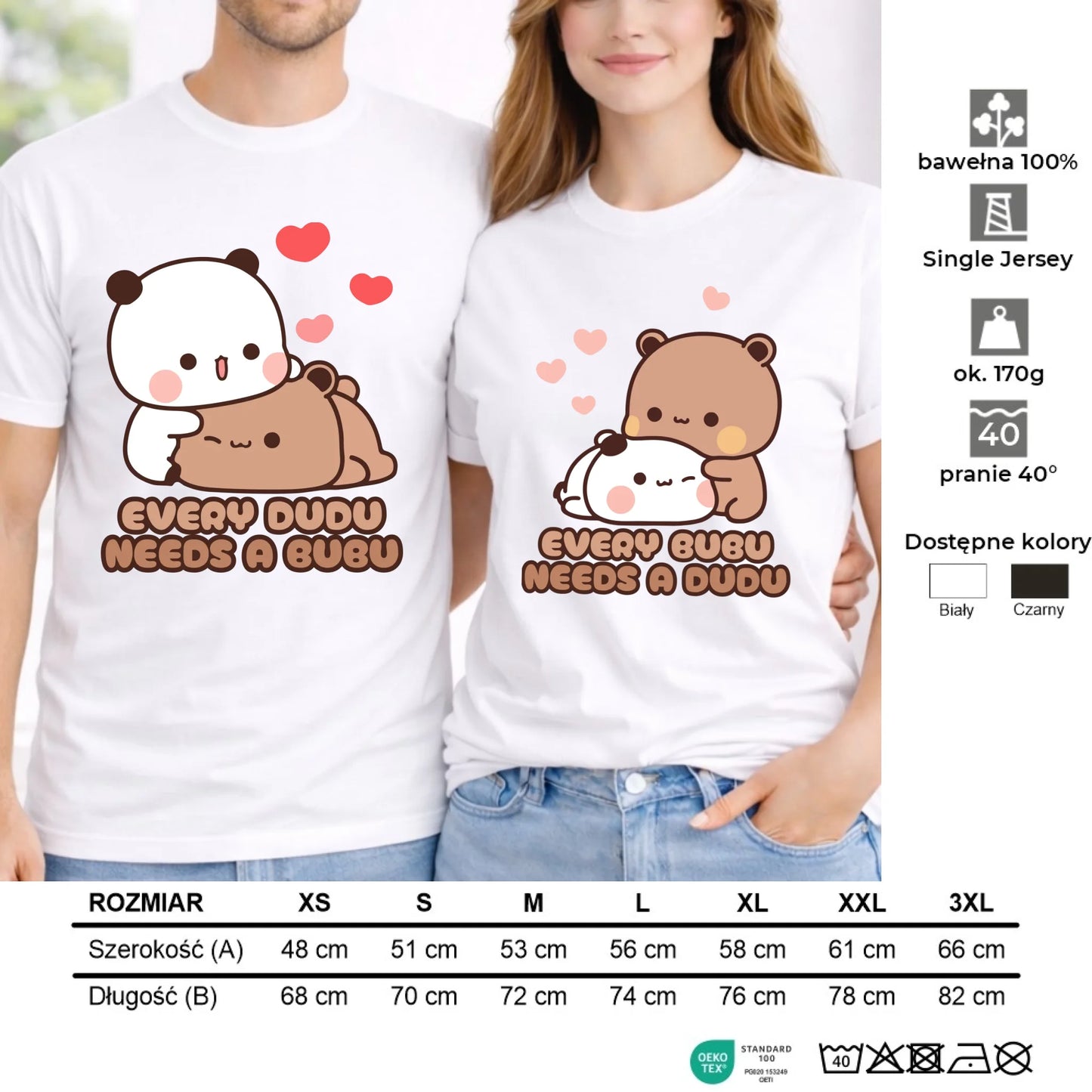 Zestaw koszulek dla par - Every Dudu needs a Bubu W32 - StoryCups.pl