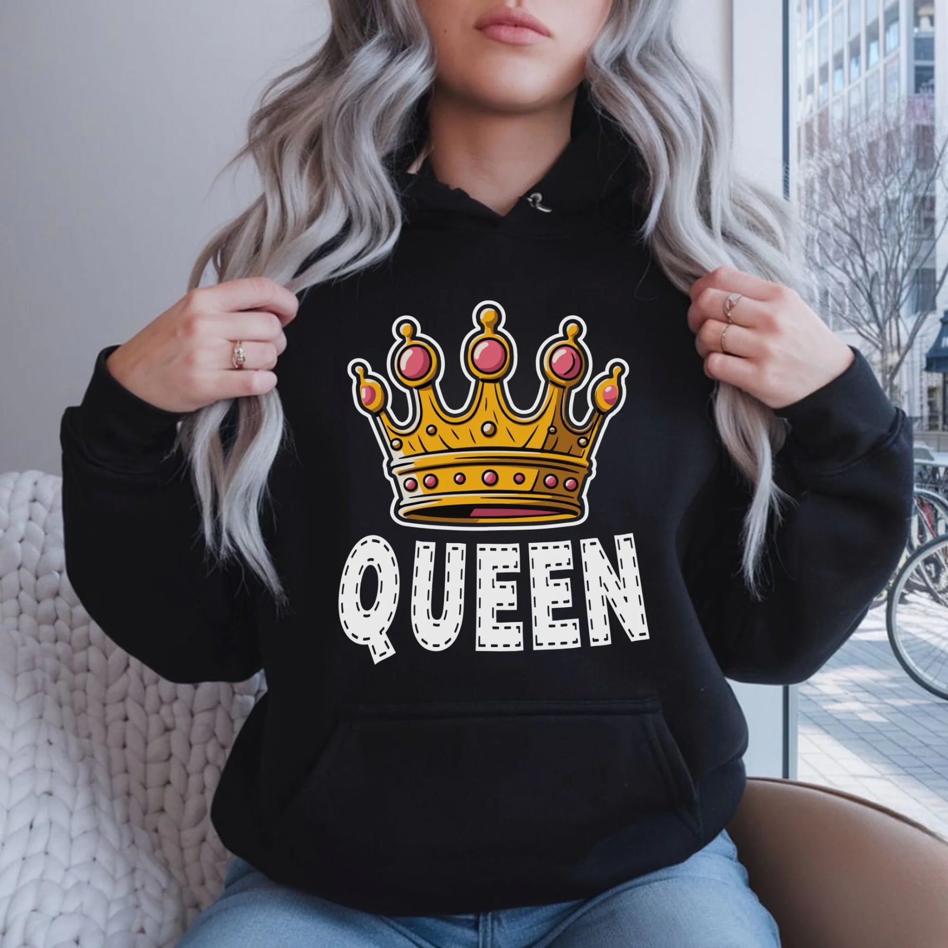 Bluza damska z kapturem - Queen W41 - StoryCups.pl