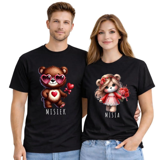 Zestaw koszulek dla par - Misiek i Misia W34 - StoryCups.pl