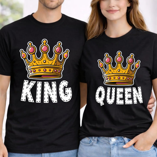 Zestaw koszulek dla par - Queen i King W41 - StoryCups.pl