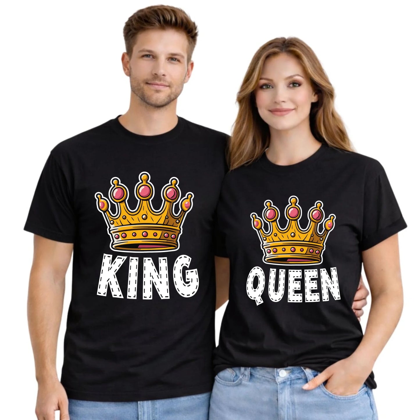 Zestaw koszulek dla par - Queen i King W41 - StoryCups.pl