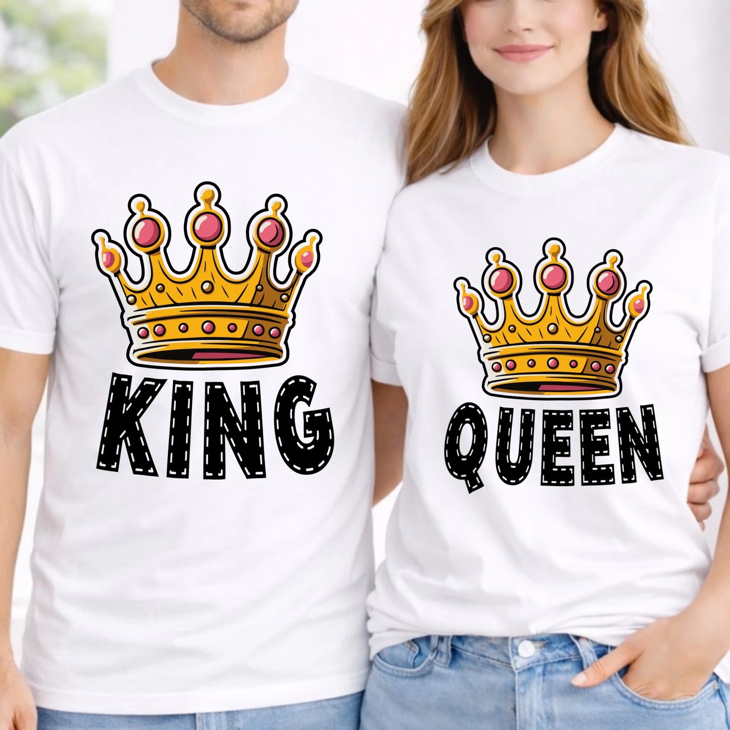 Zestaw koszulek dla par - Queen i King W41 - StoryCups.pl