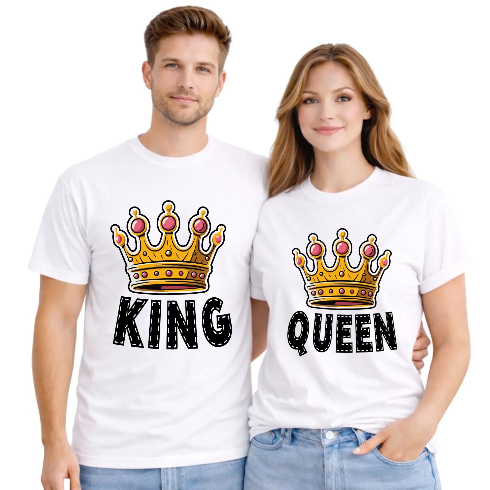 Zestaw koszulek dla par - Queen i King W41 - StoryCups.pl