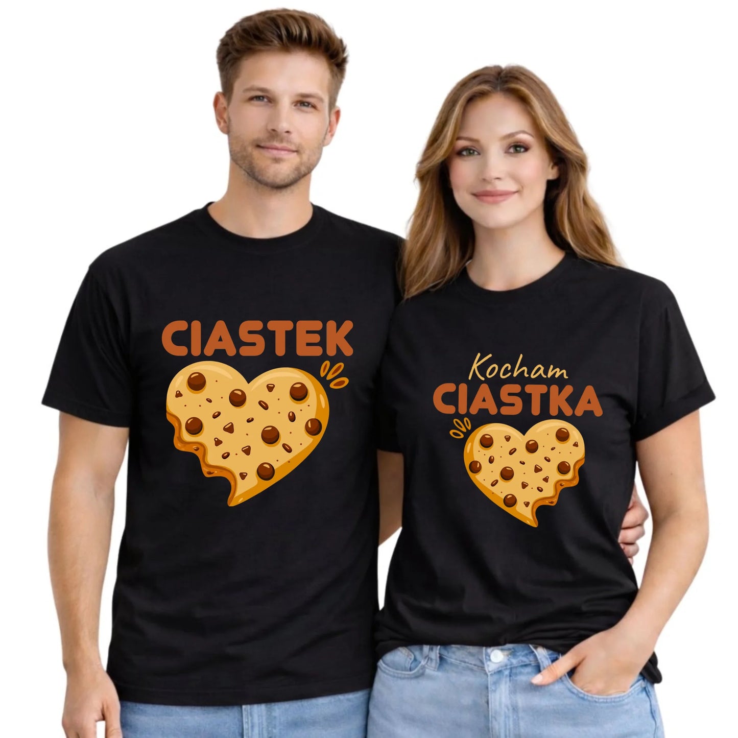 Zestaw koszulek dla par - Kocham Ciastka i Ciastek W53 - StoryCups.pl