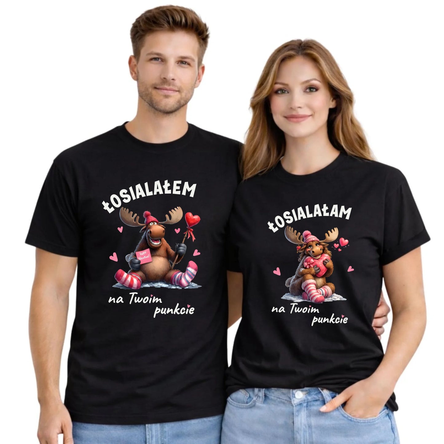 Zestaw koszulek dla par - Łosiałem i łosiałam na Twoim punkcie W66 - StoryCups.pl