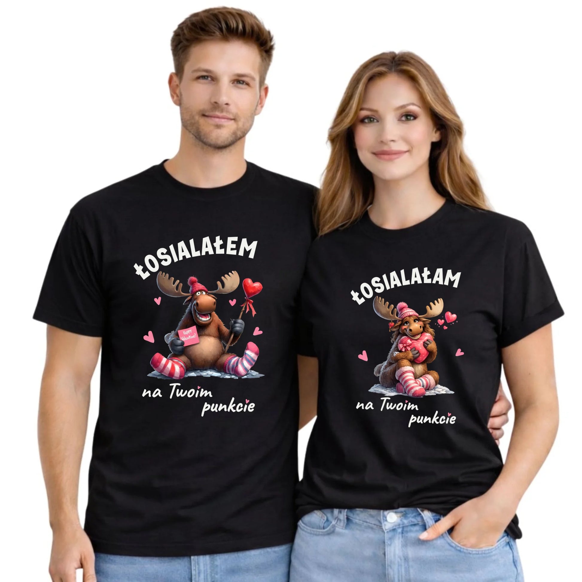 Zestaw koszulek dla par - Łosiałem i łosiałam na Twoim punkcie W66 - StoryCups.pl