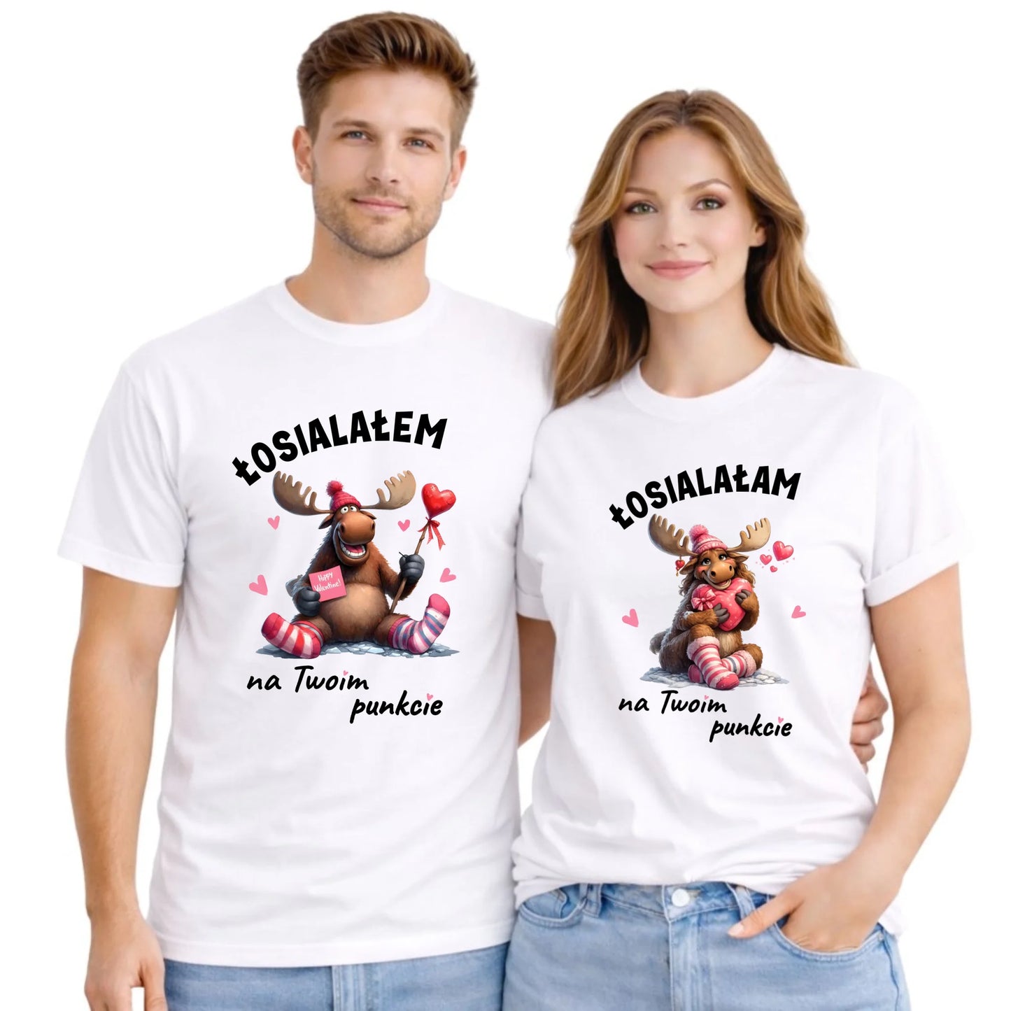Zestaw koszulek dla par - Łosiałem i łosiałam na Twoim punkcie W66 - StoryCups.pl