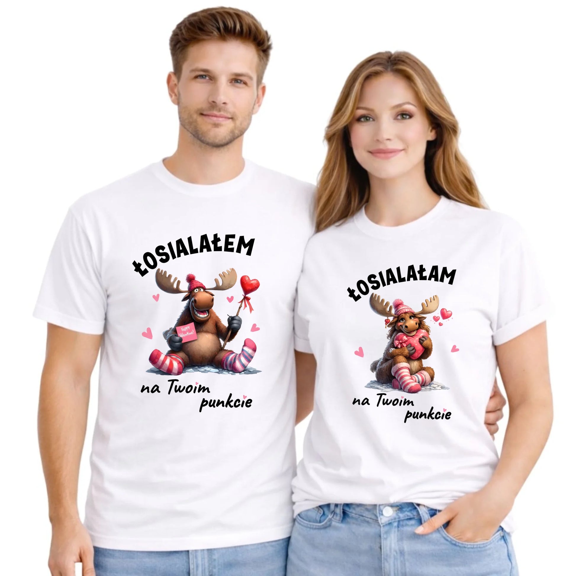 Zestaw koszulek dla par - Łosiałem i łosiałam na Twoim punkcie W66 - StoryCups.pl