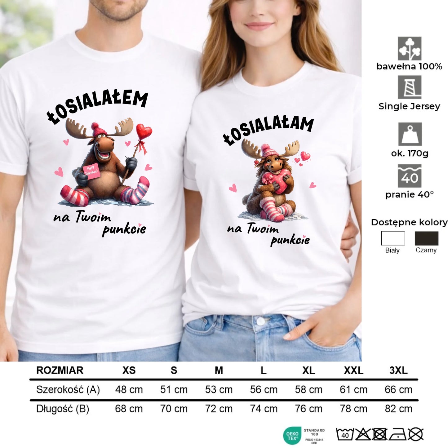 Zestaw koszulek dla par - Łosiałem i łosiałam na Twoim punkcie W66 - StoryCups.pl