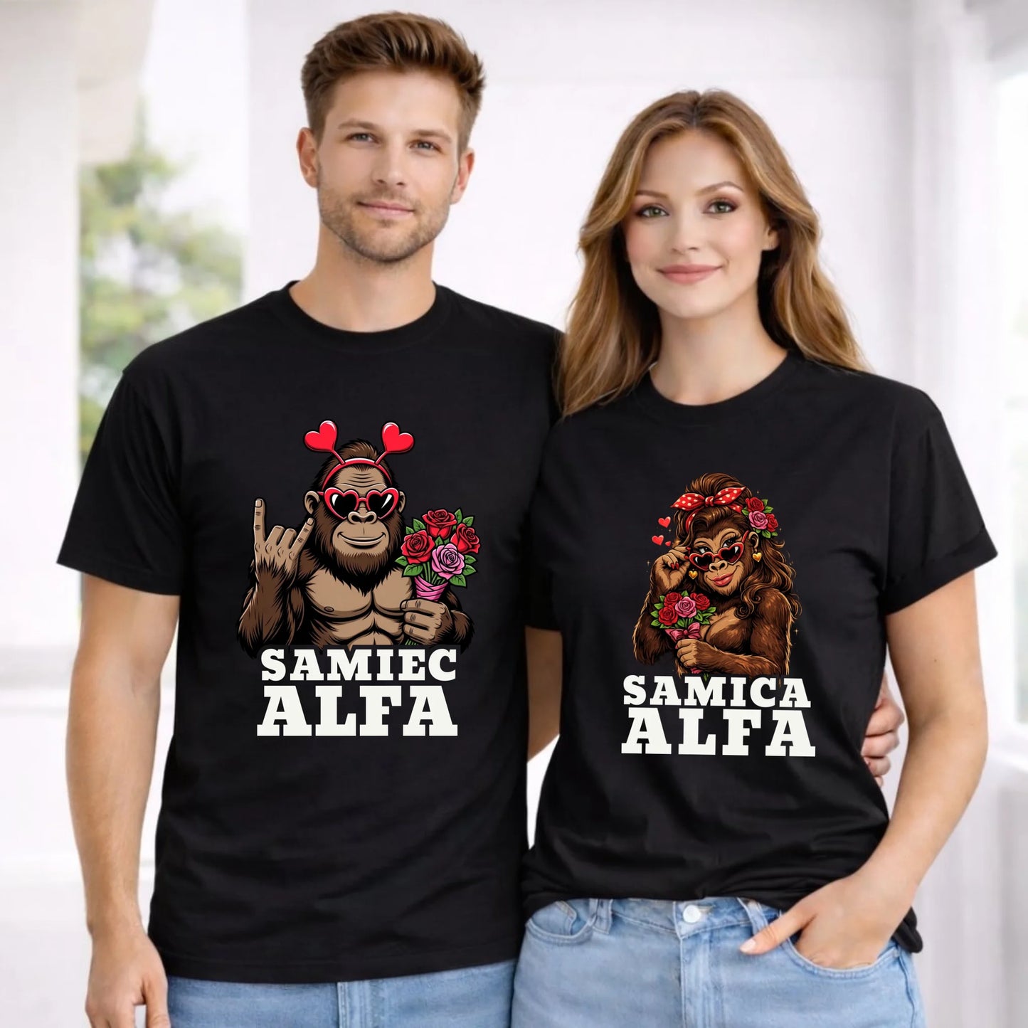 Zestaw koszulek dla par - Samiec i Samica Alfa W74 - StoryCups.pl