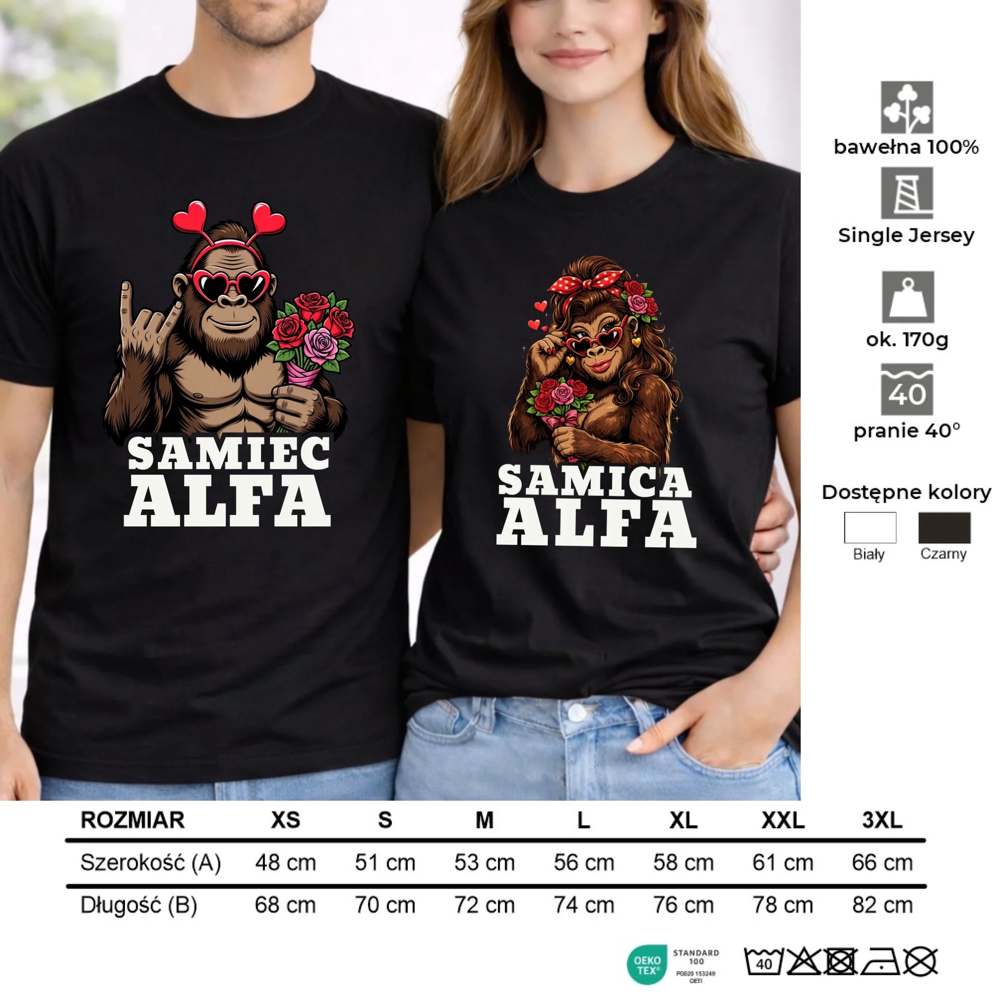 Zestaw koszulek dla par - Samiec i Samica Alfa W74 - StoryCups.pl