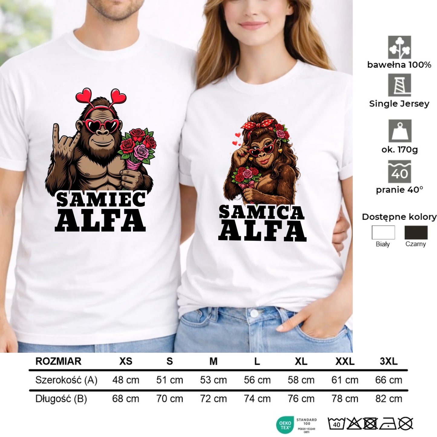 Zestaw koszulek dla par - Samiec i Samica Alfa W74 - StoryCups.pl