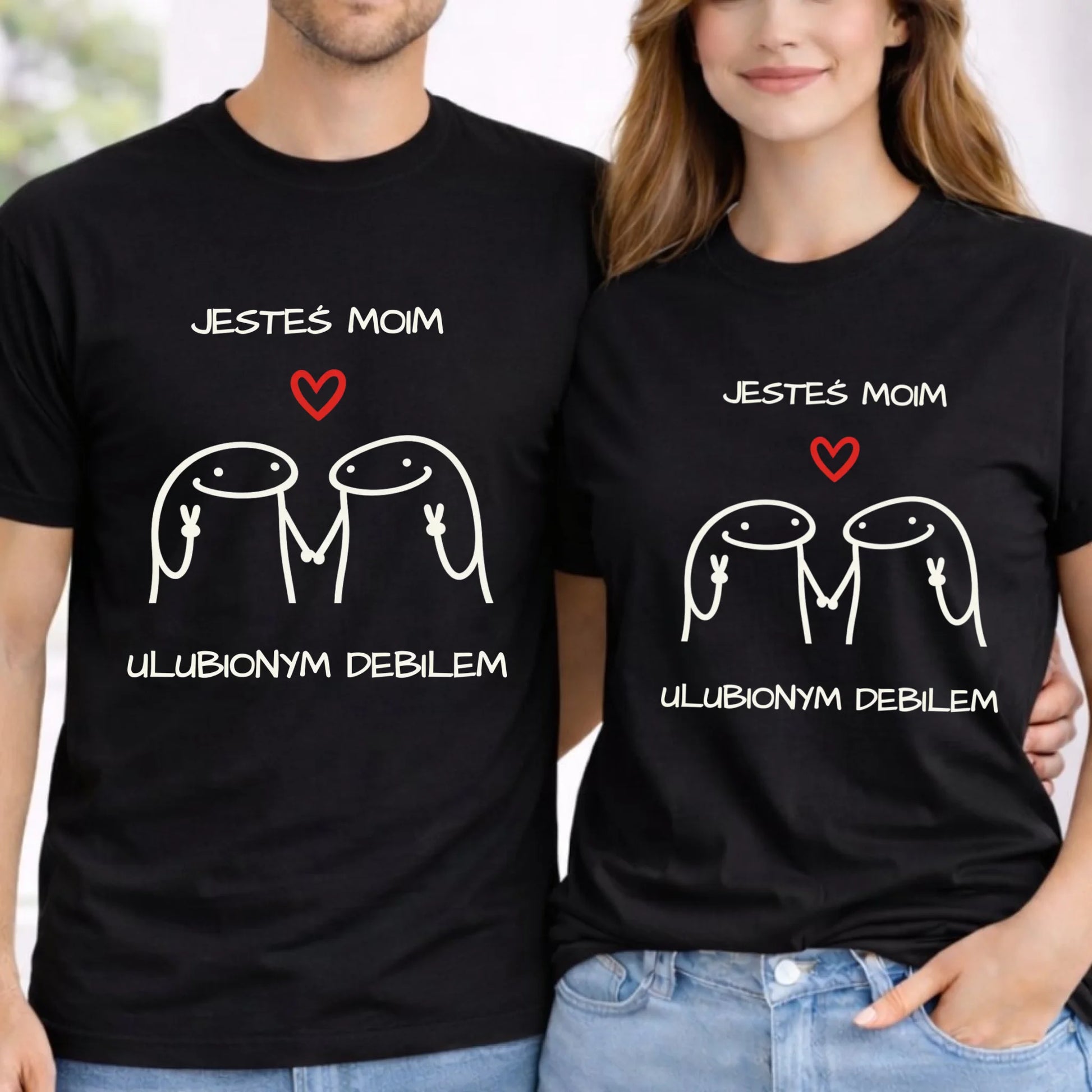 Zestaw koszulek dla par - Jesteś moim ulubionym debilem W78 - StoryCups.pl