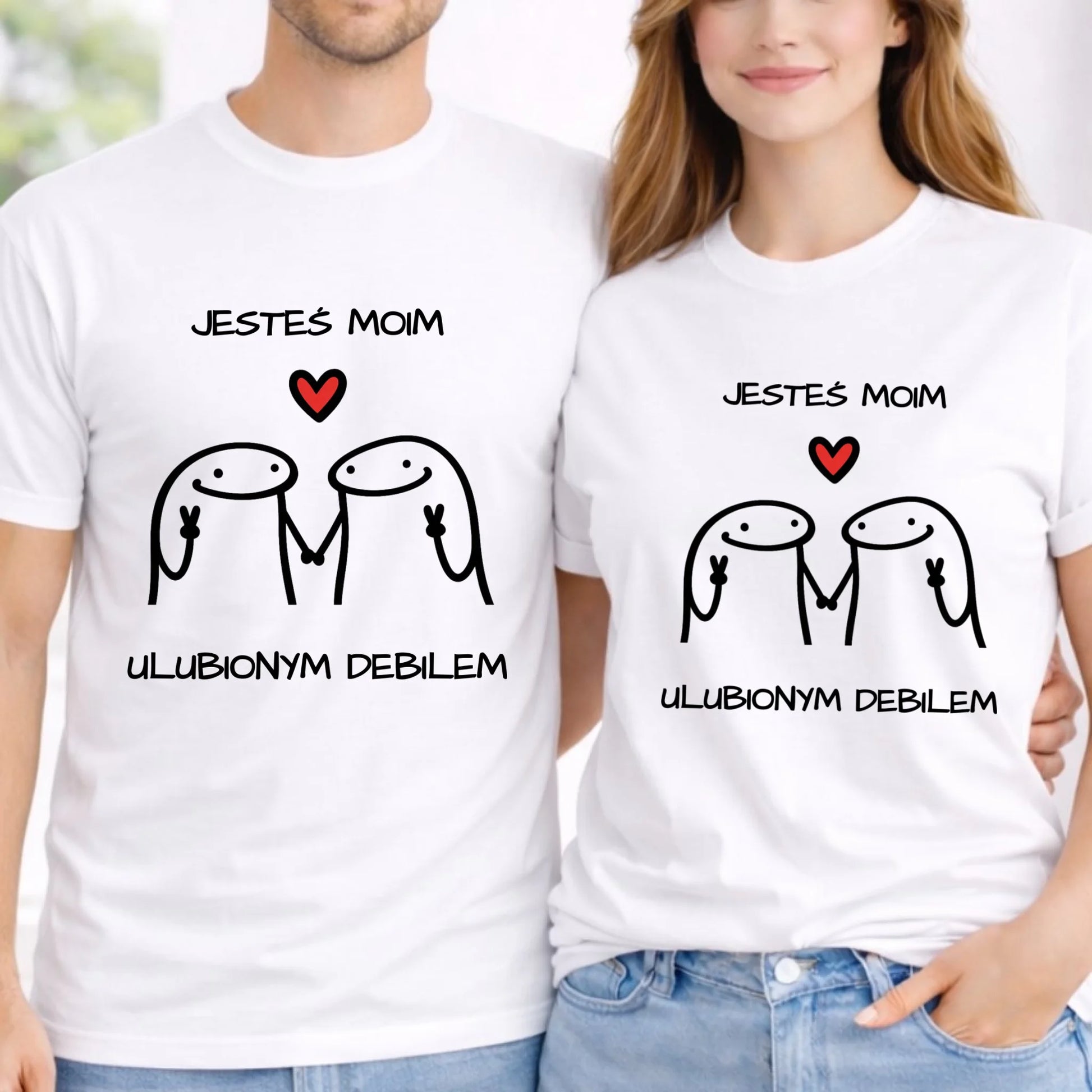 Zestaw koszulek dla par - Jesteś moim ulubionym debilem W78 - StoryCups.pl