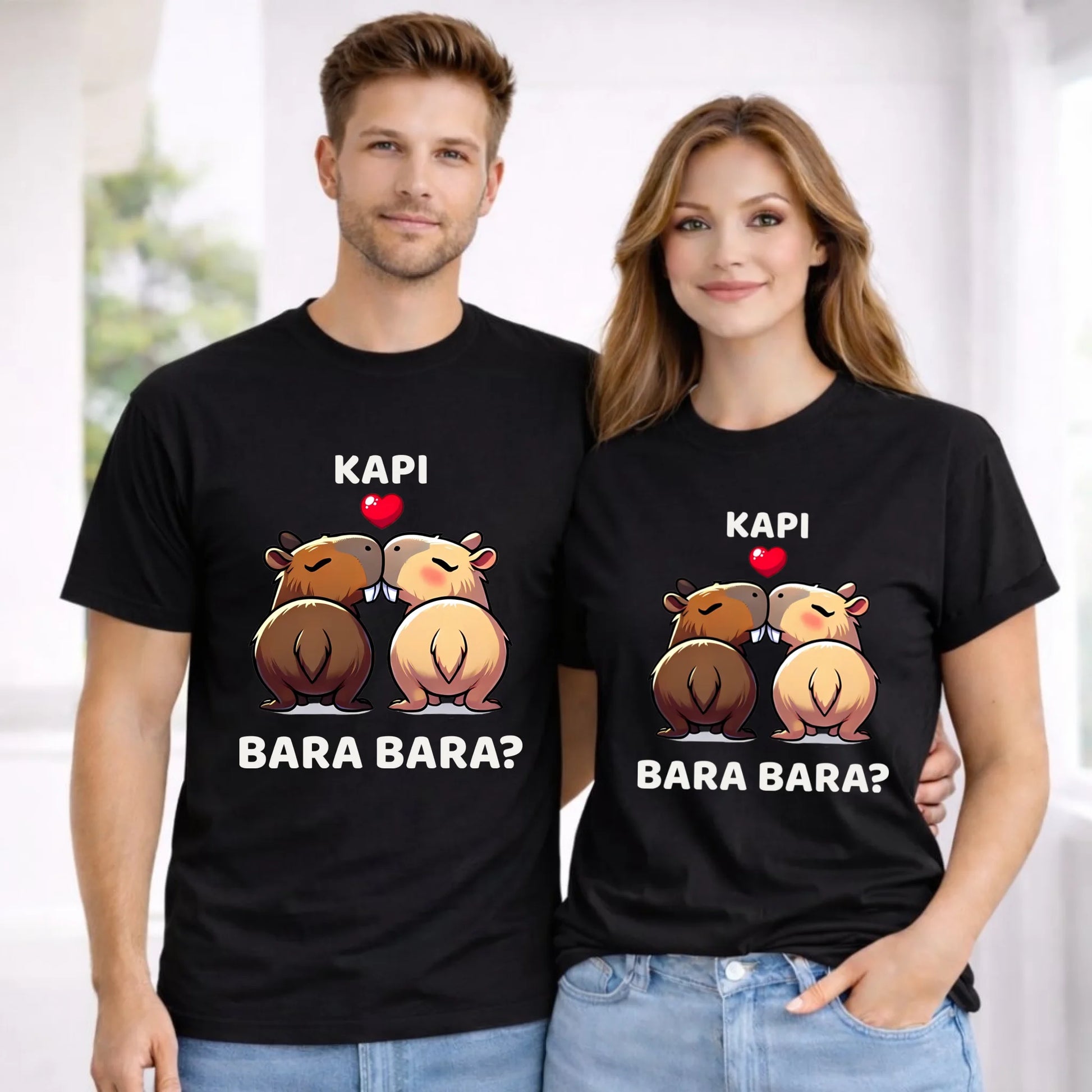 Zestaw koszulek dla par - Kapibara bara bara W86 - StoryCups.pl