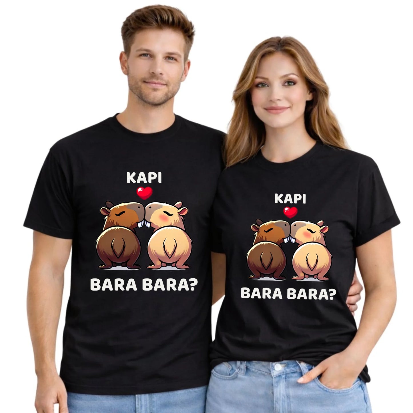 Zestaw koszulek dla par - Kapibara bara bara W86 - StoryCups.pl