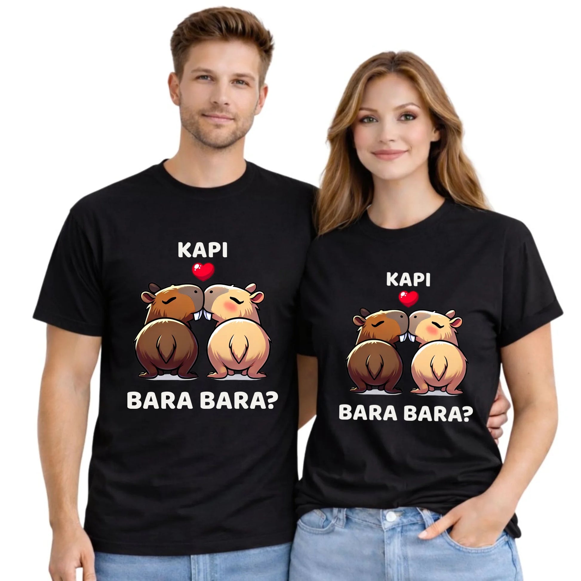 Zestaw koszulek dla par - Kapibara bara bara W86 - StoryCups.pl