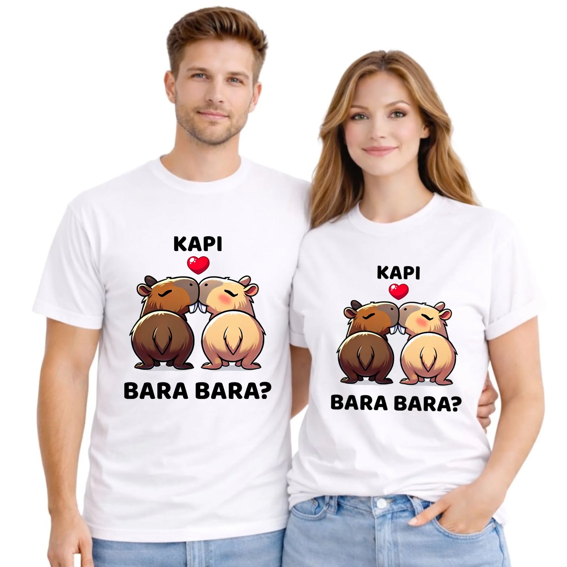 Zestaw koszulek dla par - Kapibara bara bara W86 - StoryCups.pl