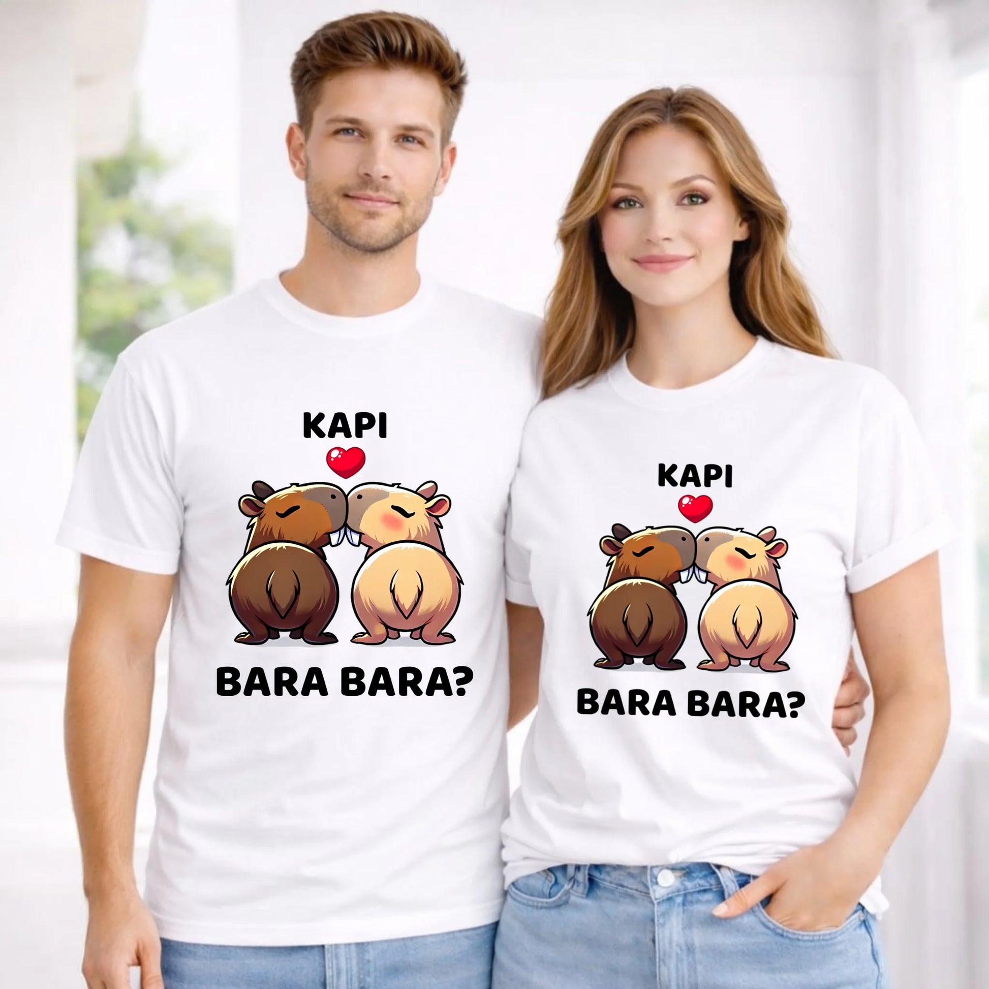 Zestaw koszulek dla par - Kapibara bara bara W86 - StoryCups.pl