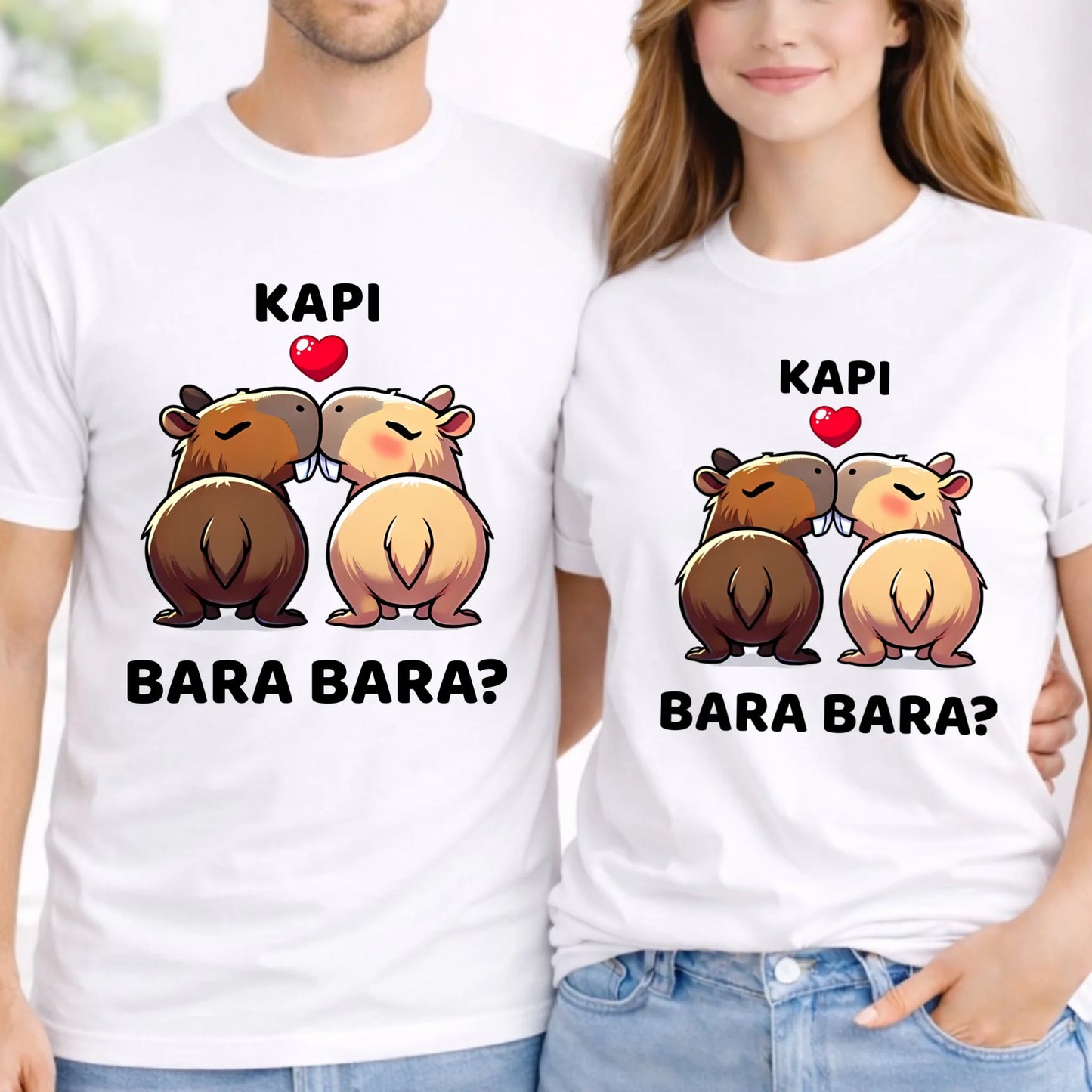 Zestaw koszulek dla par - Kapibara bara bara W86 - StoryCups.pl