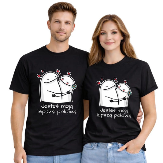 Zestaw koszulek dla par - Jesteś moją lepszą połową W87 - StoryCups.pl