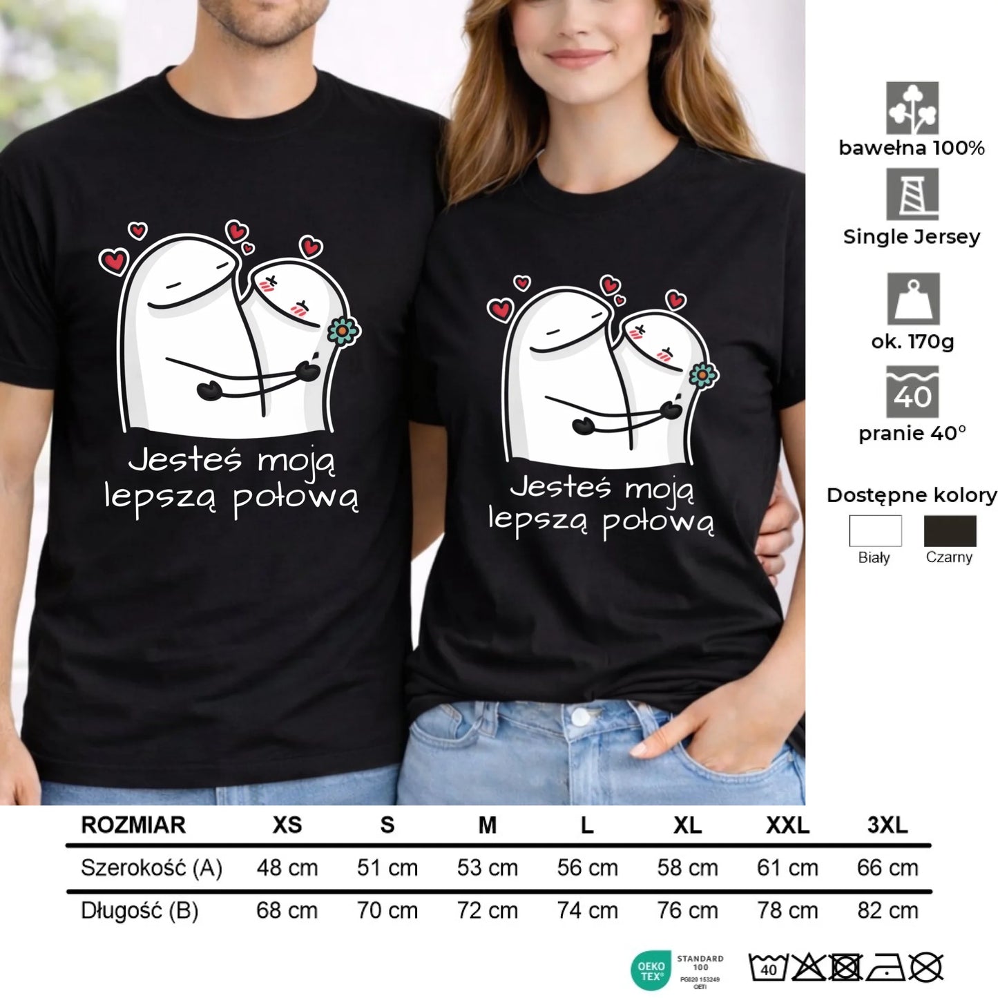 Zestaw koszulek dla par - Jesteś moją lepszą połową W87 - StoryCups.pl