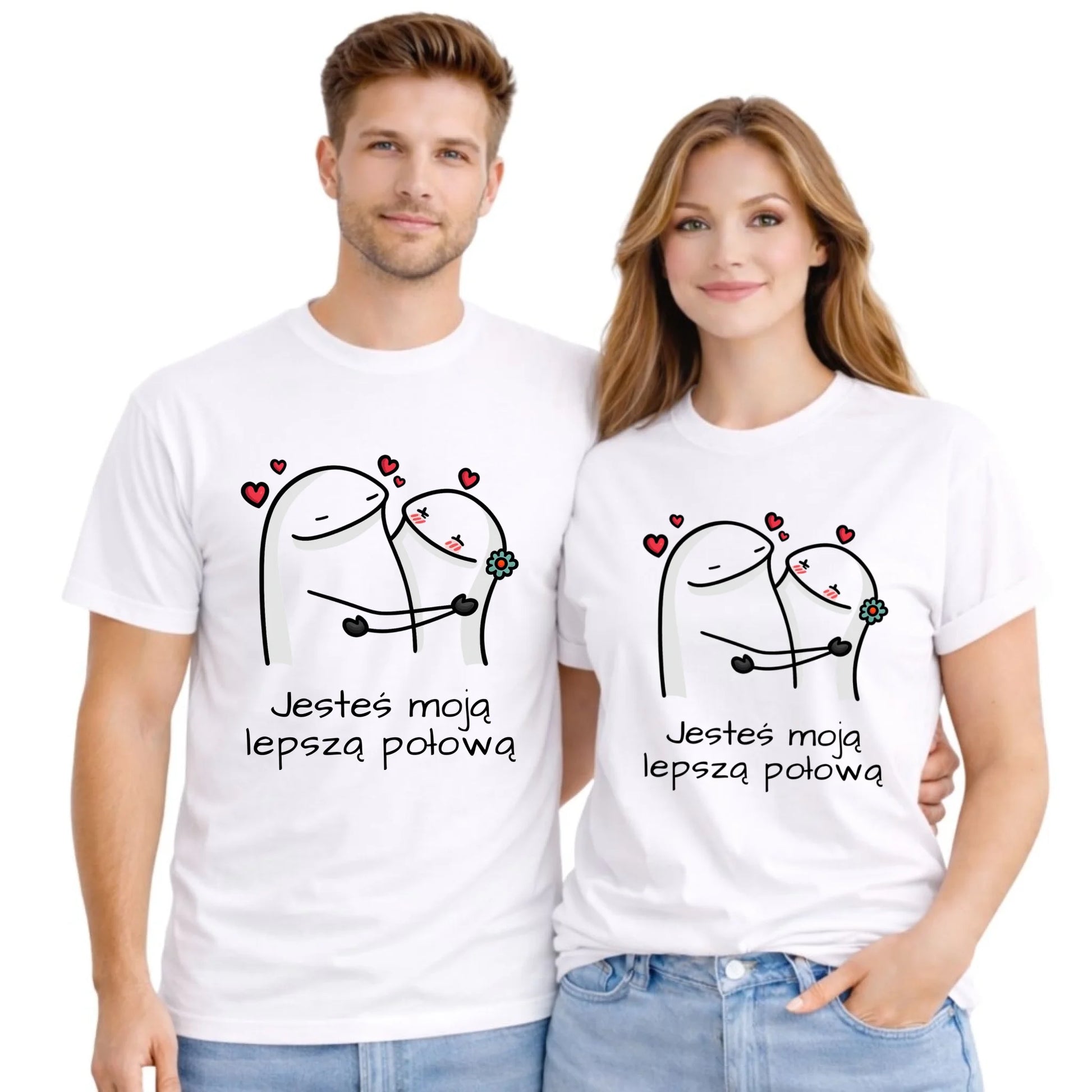 Zestaw koszulek dla par - Jesteś moją lepszą połową W87 - StoryCups.pl