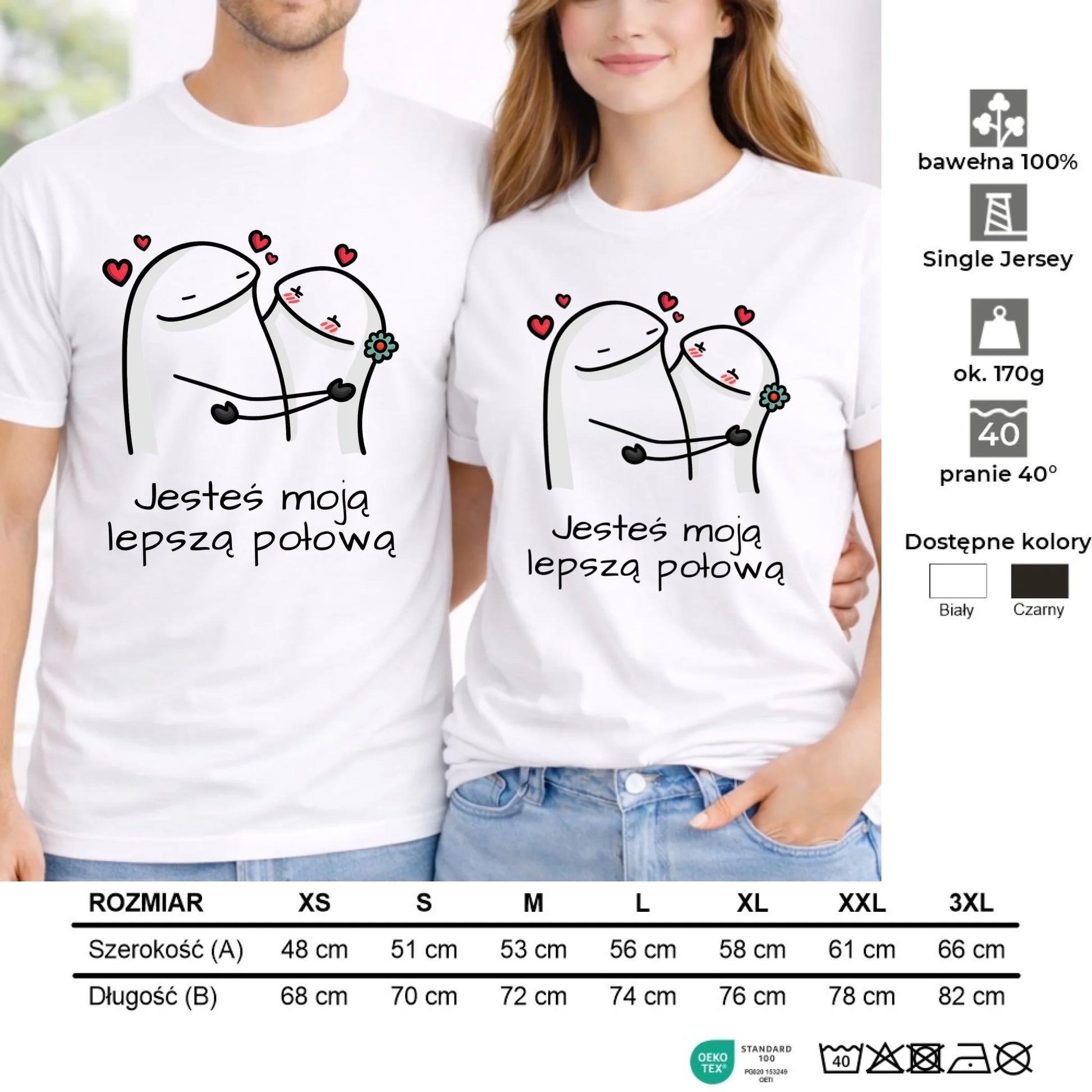 Zestaw koszulek dla par - Jesteś moją lepszą połową W87 - StoryCups.pl