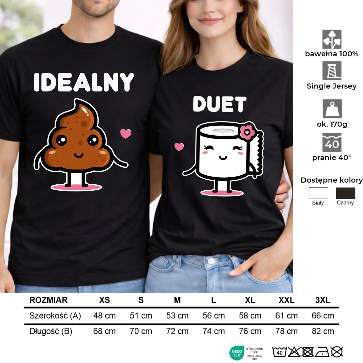 Zestaw koszulek dla par - Idealny Duet W92 - StoryCups.pl