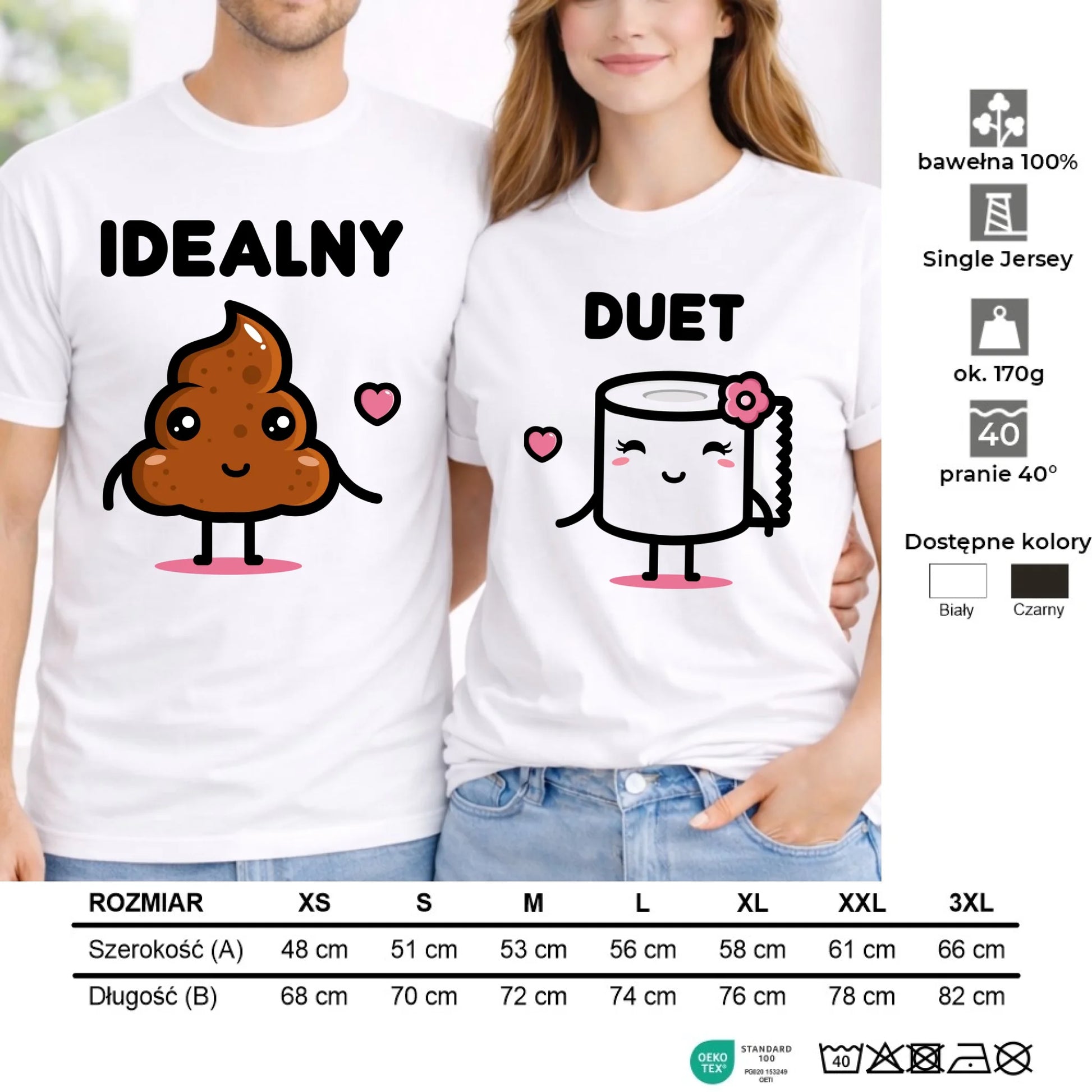 Zestaw koszulek dla par - Idealny Duet W92 - StoryCups.pl