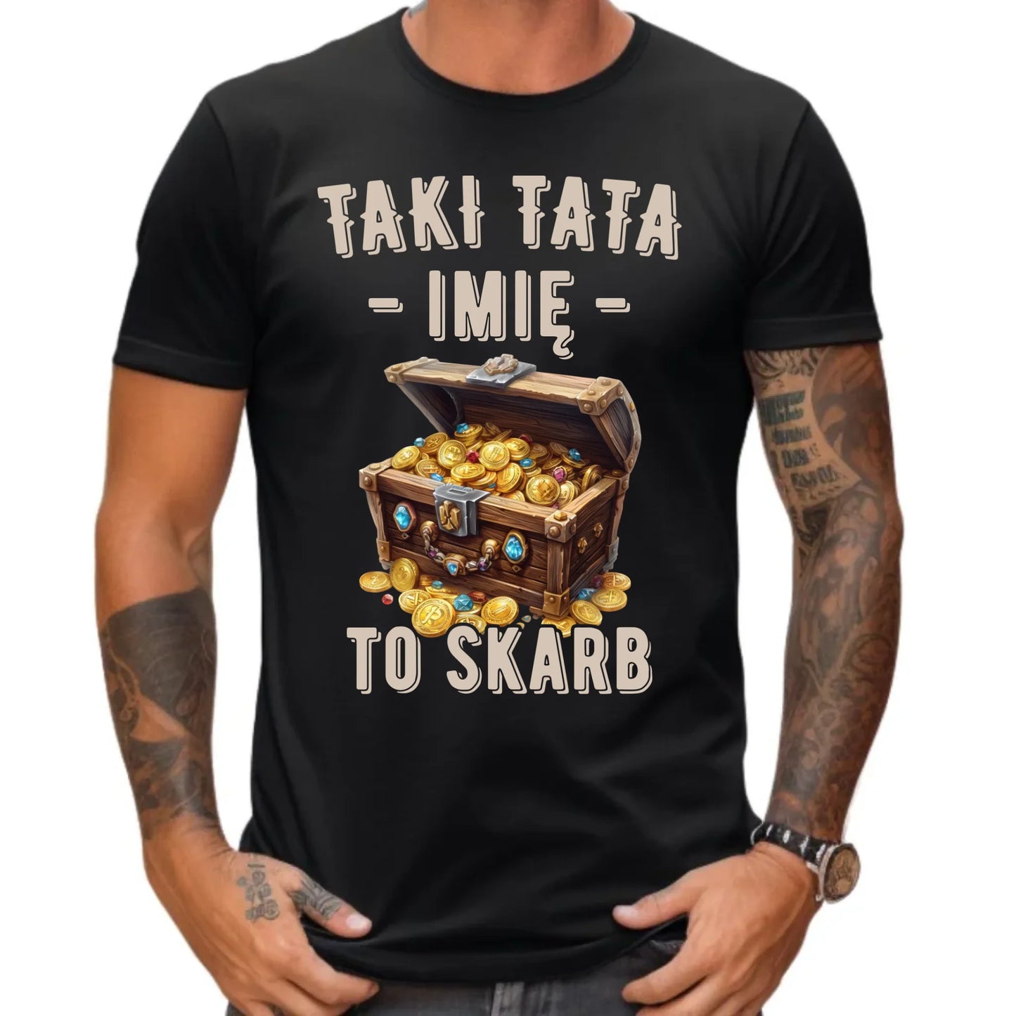 Koszulka dla taty - Taki tata to skarb - personalizowana DT10