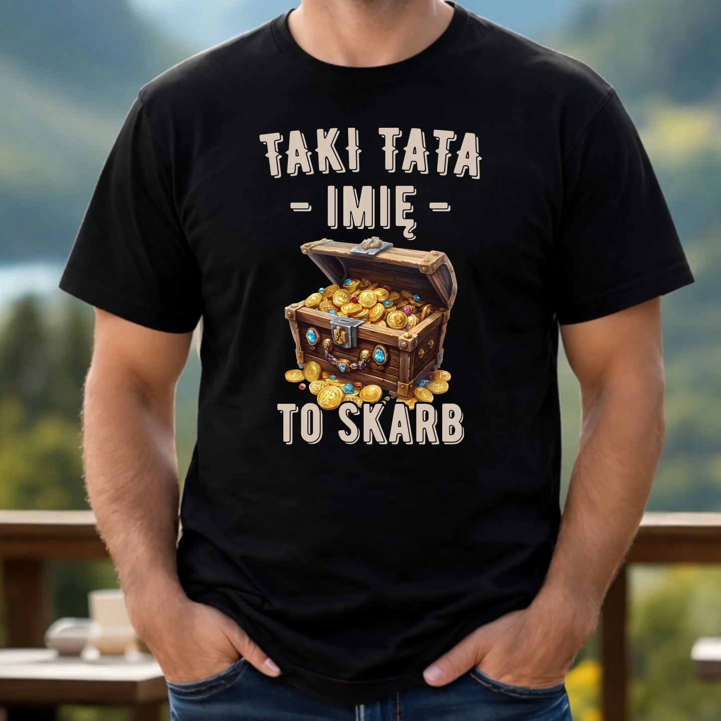 Koszulka dla taty - Taki tata to skarb - personalizowana DT10