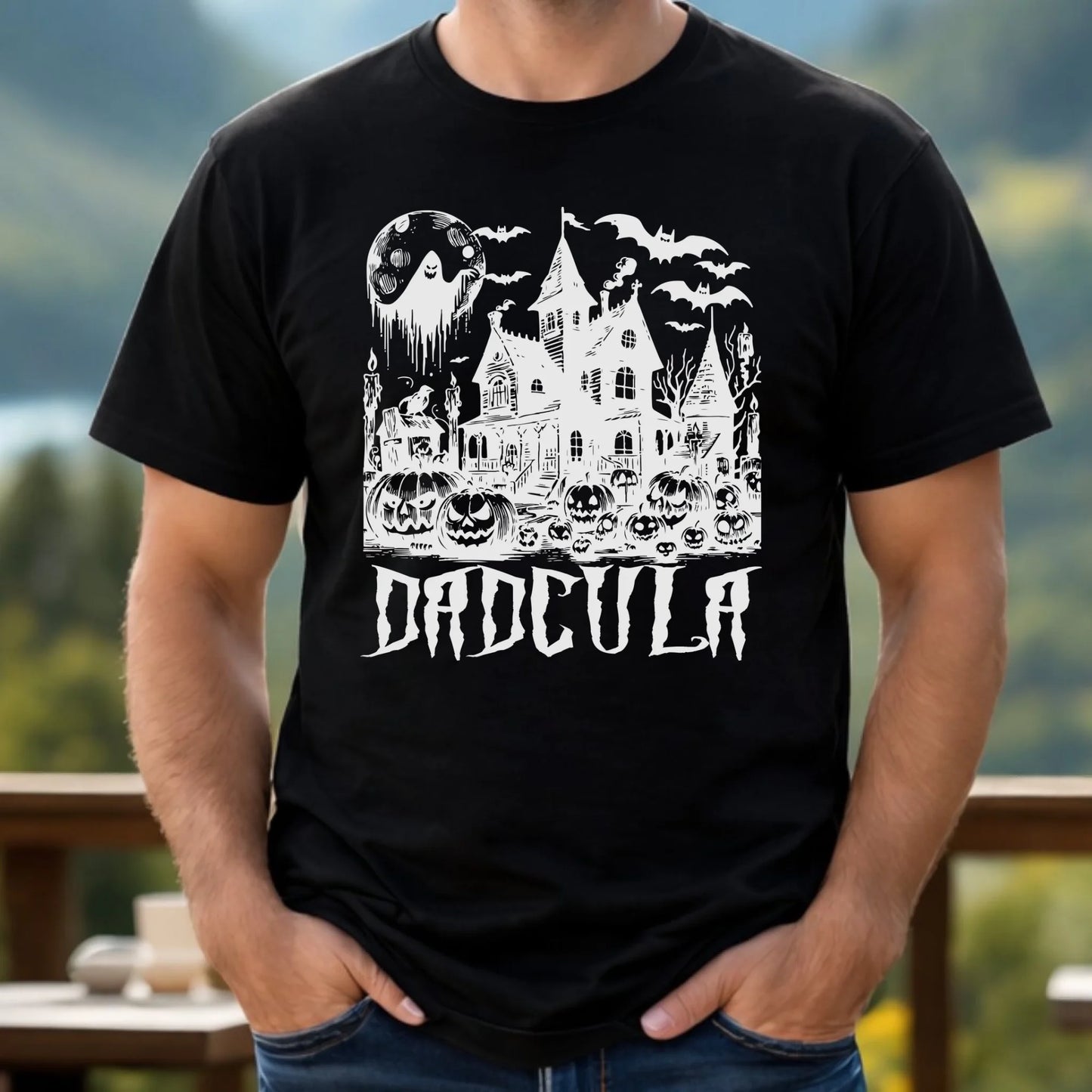 Koszulka halloweenowa dla taty -  Upiorny dom - Dadcula HL19