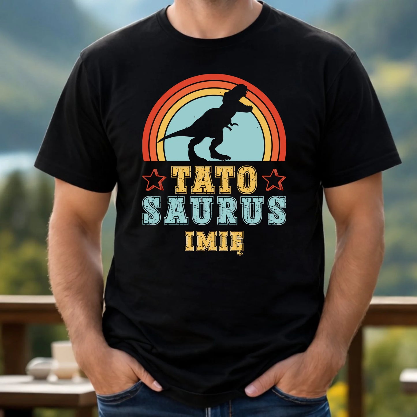Koszulka dla taty - Tato Saurus - personalizowana DT03