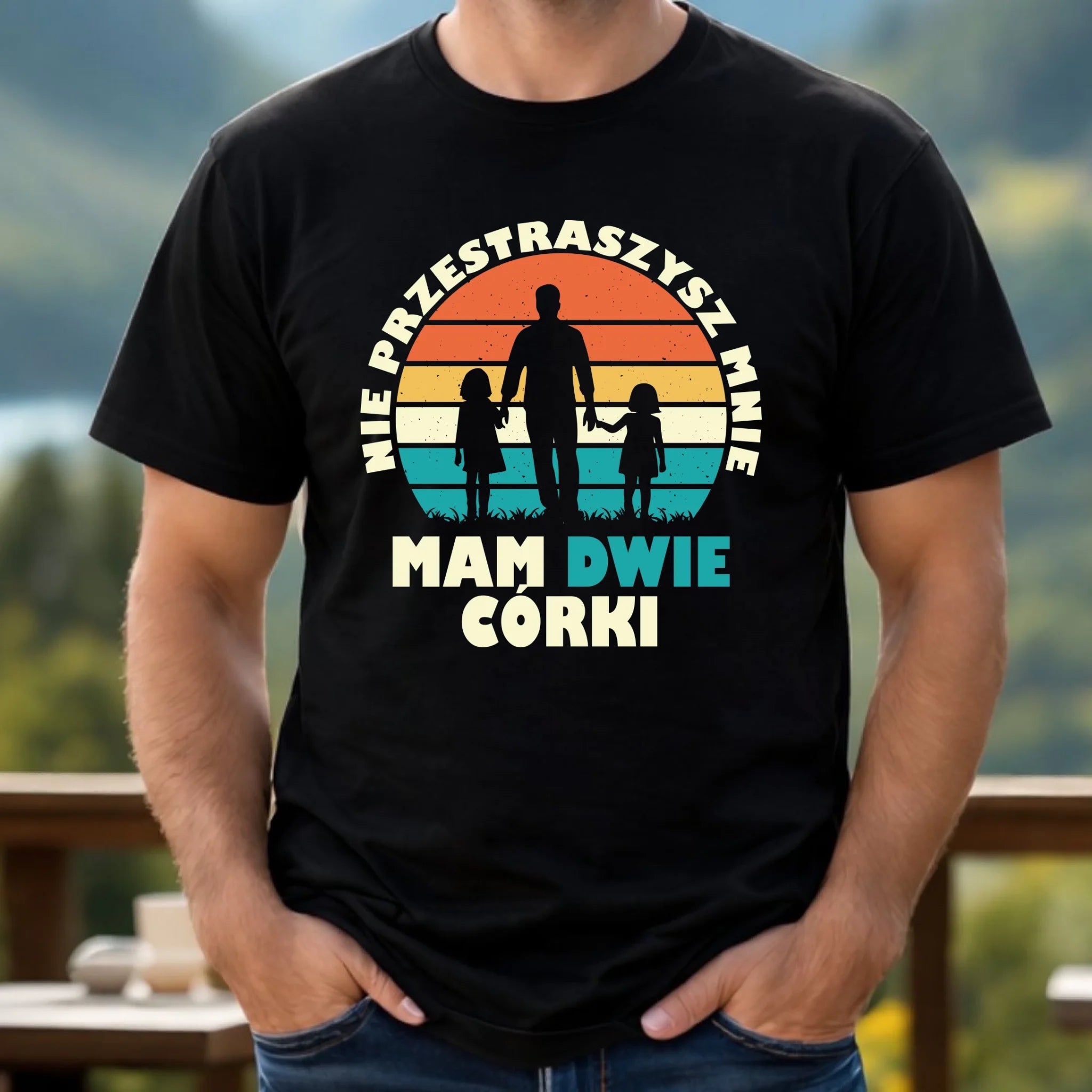 Koszulka dla taty - Nie przestraszysz mnie mam dwie córki DT02 - StoryCups.pl