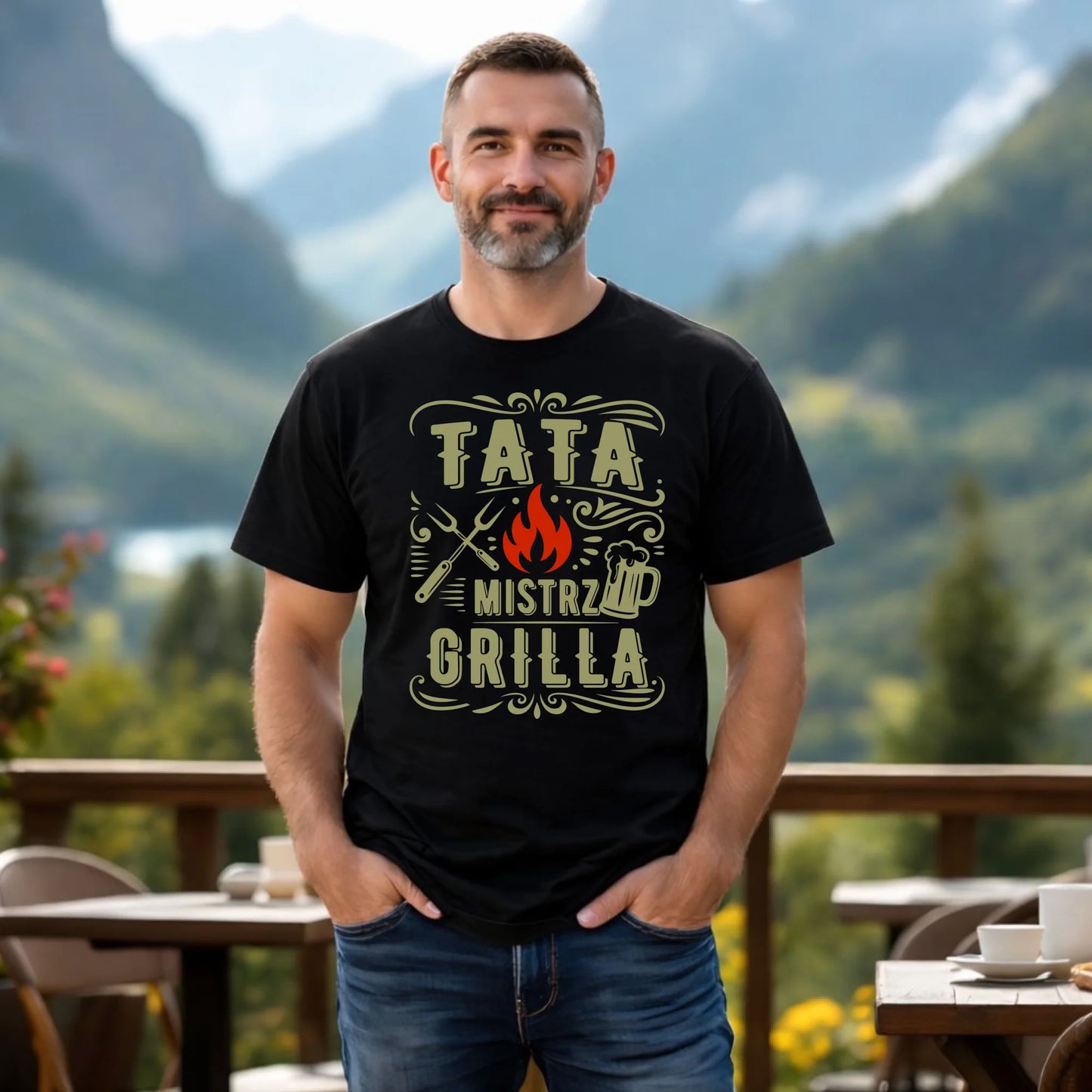 Koszulka dla taty - Tata mistrz grilla DT53