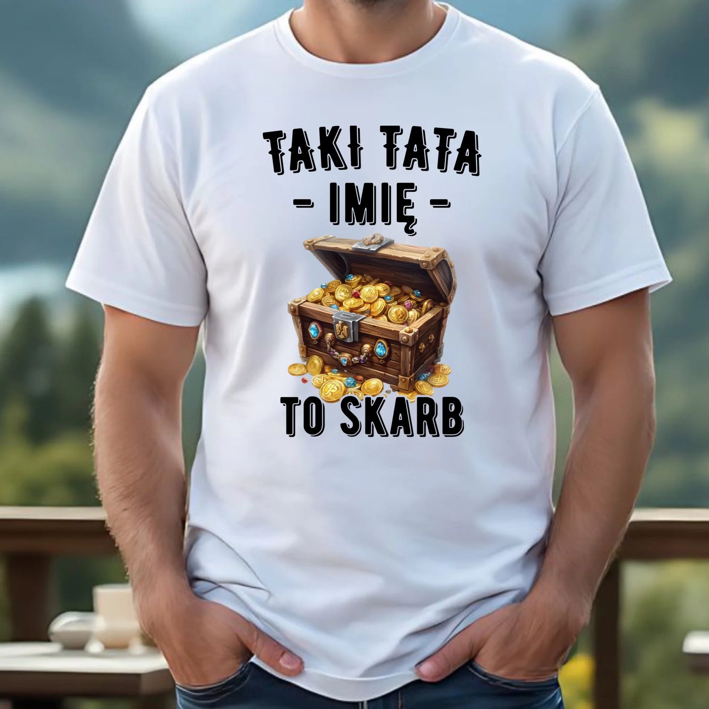 Koszulka dla taty - Taki tata to skarb - personalizowana DT10
