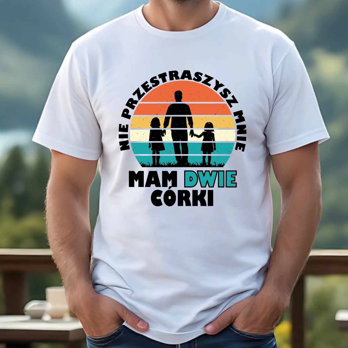 Koszulka dla taty - Nie przestraszysz mnie mam dwie córki DT02 - StoryCups.pl