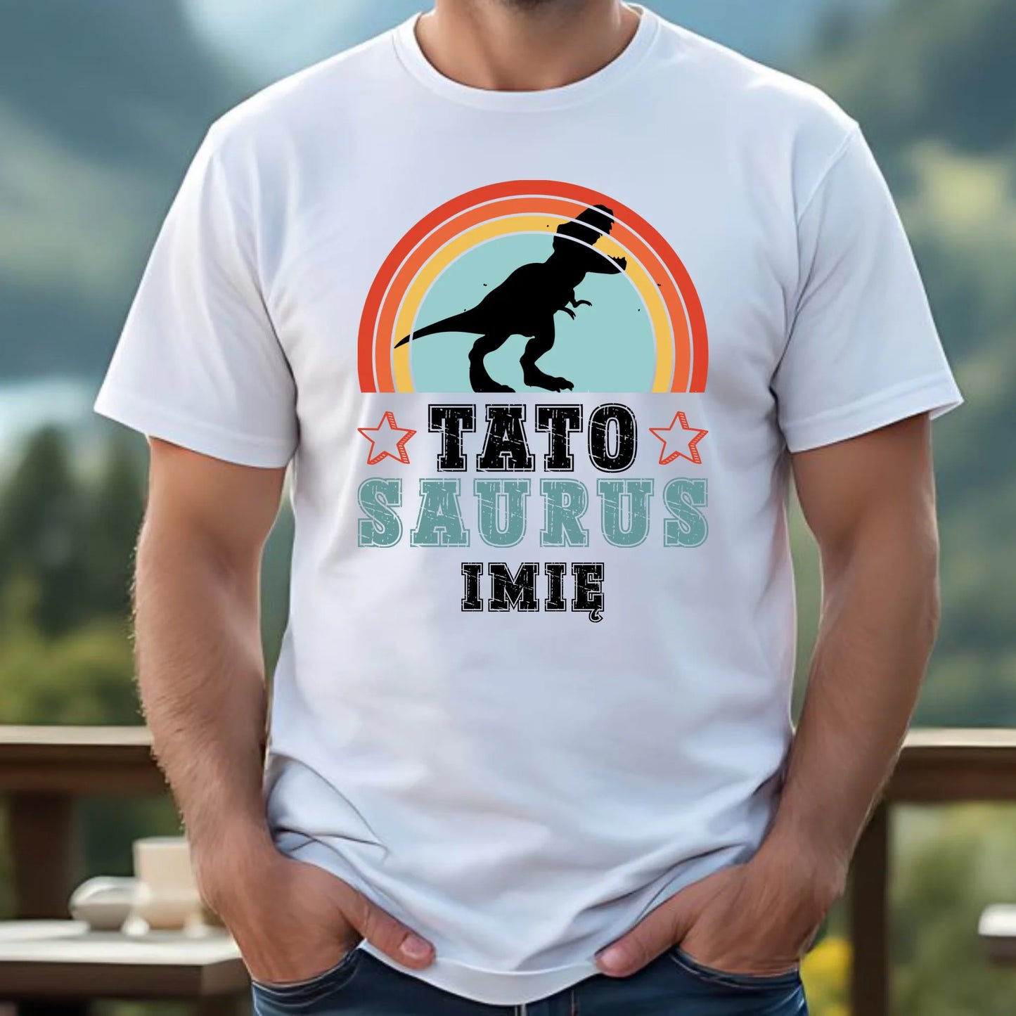 Koszulka dla taty - Tato Saurus - personalizowana DT03