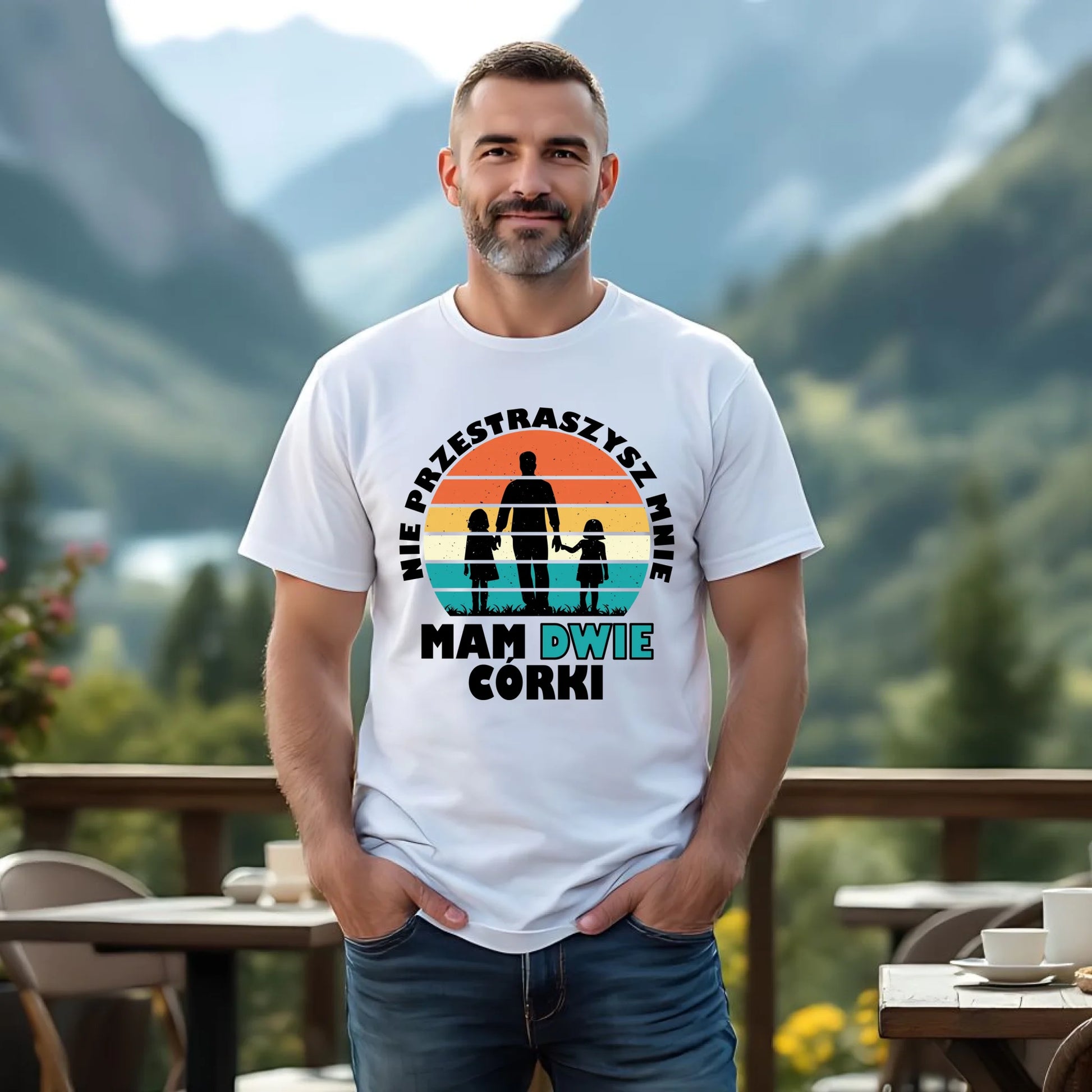 Koszulka dla taty - Nie przestraszysz mnie mam dwie córki DT02 - StoryCups.pl