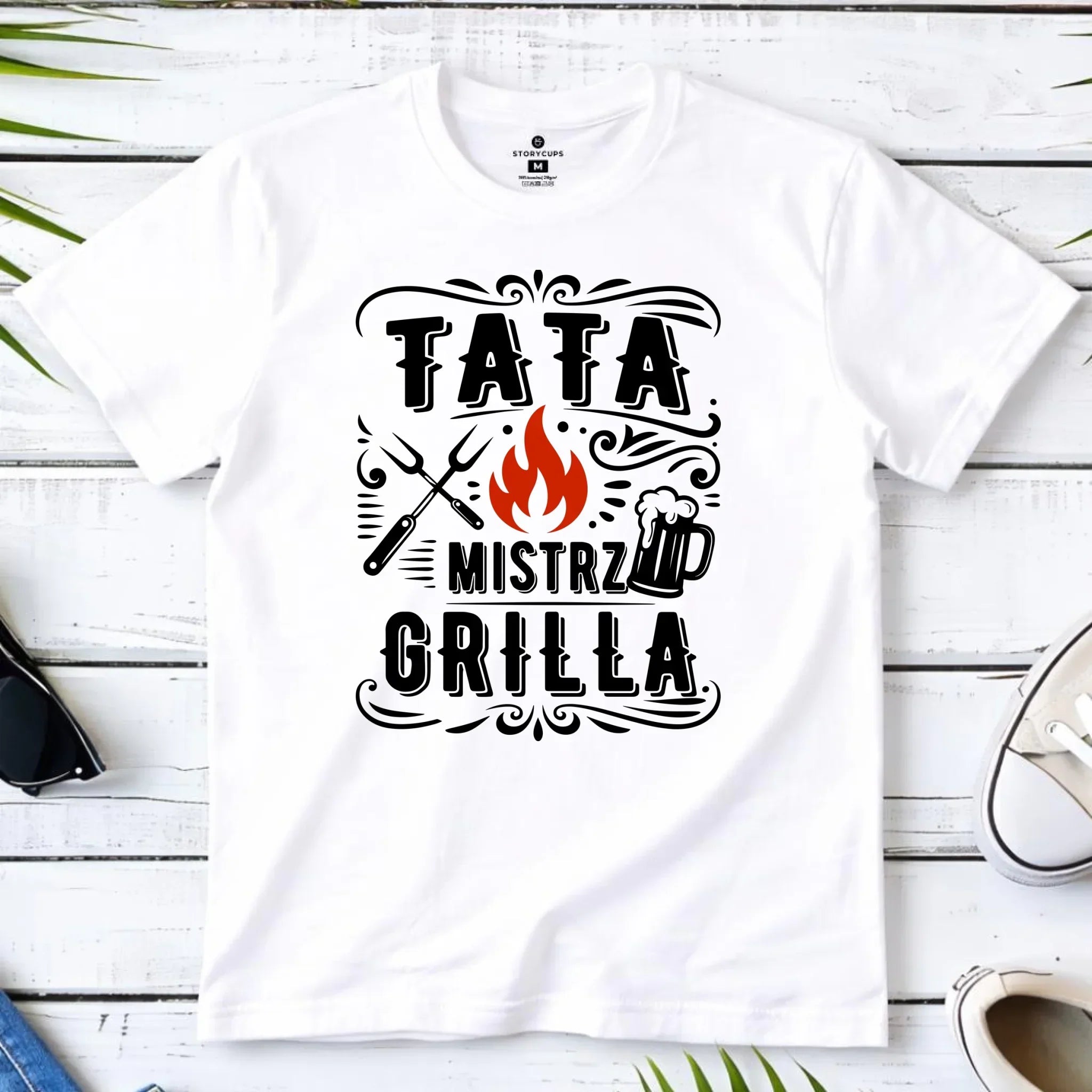 Koszulka dla taty - Tata mistrz grilla DT53 - StoryCups.pl