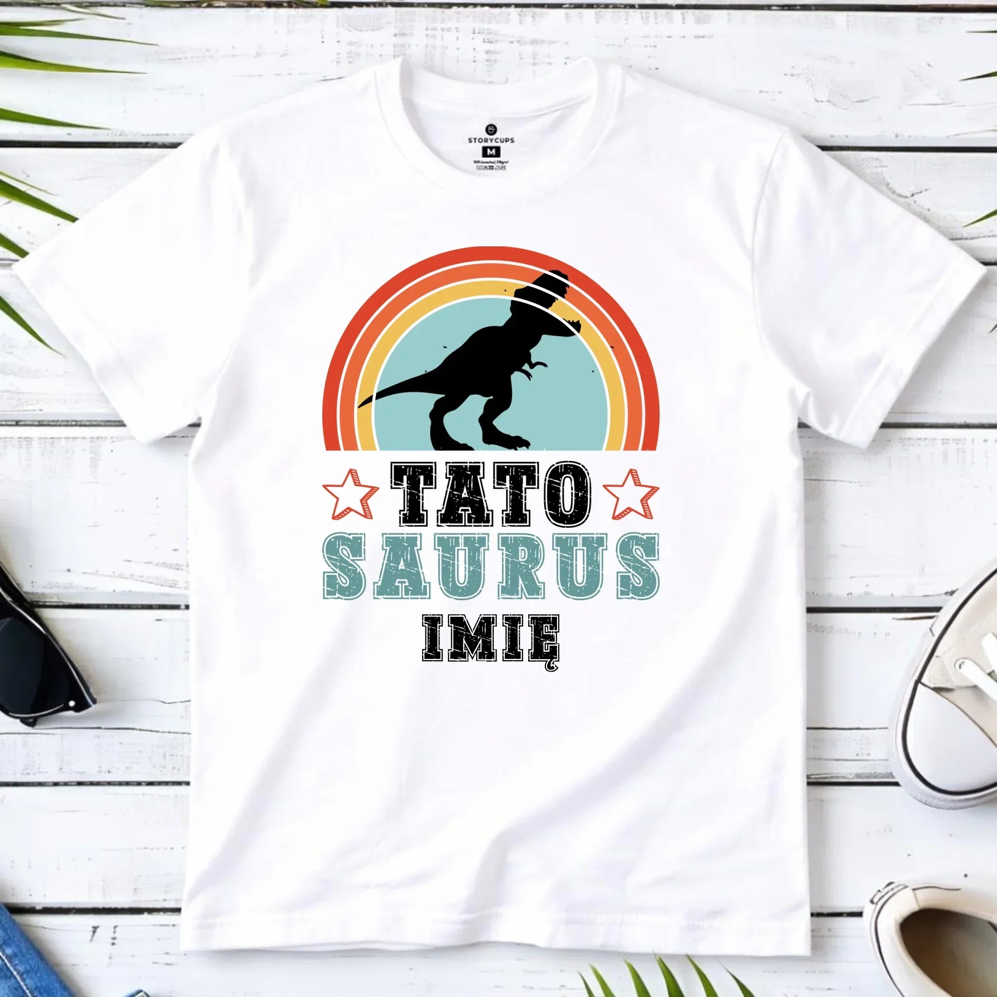 Koszulka dla taty - Tato Saurus - personalizowana DT03 - StoryCups.pl