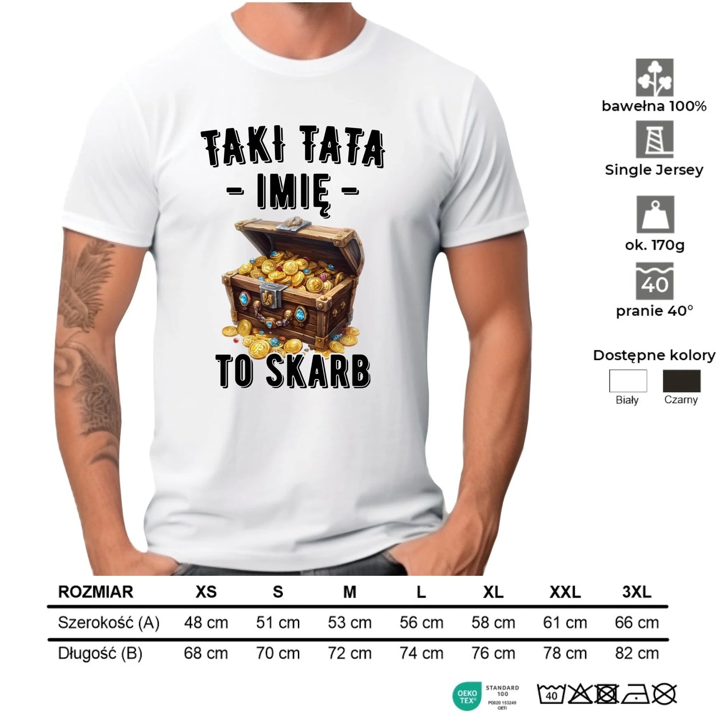 Koszulka dla taty - Taki tata to skarb - personalizowana DT10