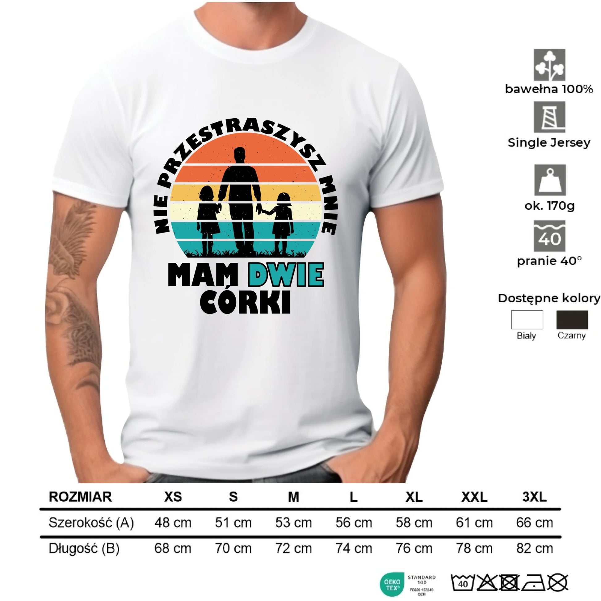 Koszulka dla taty - Nie przestraszysz mnie mam dwie córki DT02 - StoryCups.pl